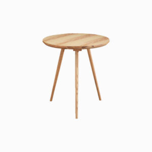 Rounded wooden table